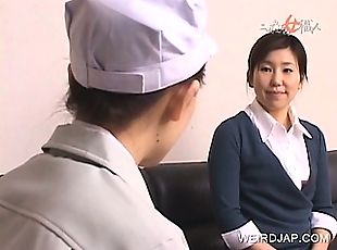 Japanese nurses giving handjob to patients